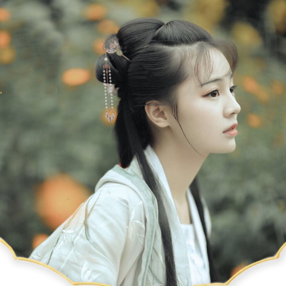Elegant Tassel Red Flower Hair Clip New Chinese Style Retro Wooden Hair Stick Antique Hanfu Hairpin for Women