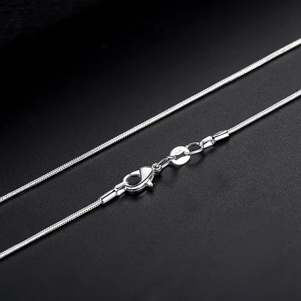 Hot 925 Sterling Silver 1mm Snake Necklace Chain 16-30inch High Quality For Woman Men Fashion Wedding Engagement Jewelry