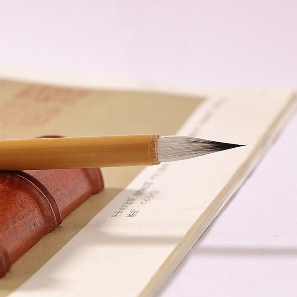 Oil Watercolor Chinese Calligraphy Brush Wolf Hair Oil Painting Scriptures Writing Brush Bamboo Art Paint Brush Artist