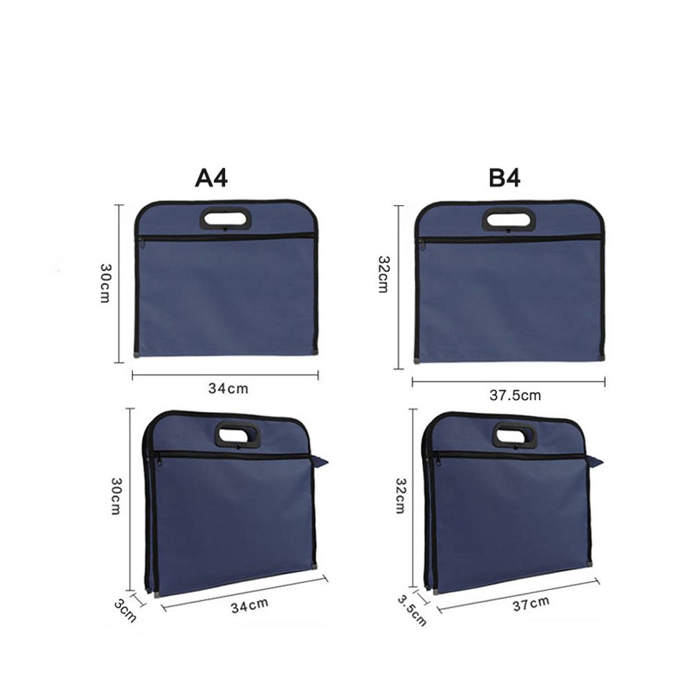 B4/A4 Portable Oxford Cloth School Filing Products Hand Tote Briefcase Storage Notebook Organizer Waterproof Document Bag Canvas File Bag Handbag Conference Bag