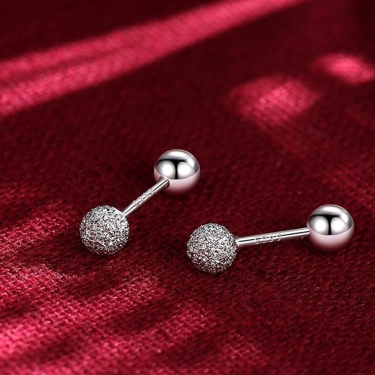 designs】S925 Silver Needle Round Bead Earrings 2023 New Fashionable Niche Earrings Free Pick Raising Earrings Men's Earrings