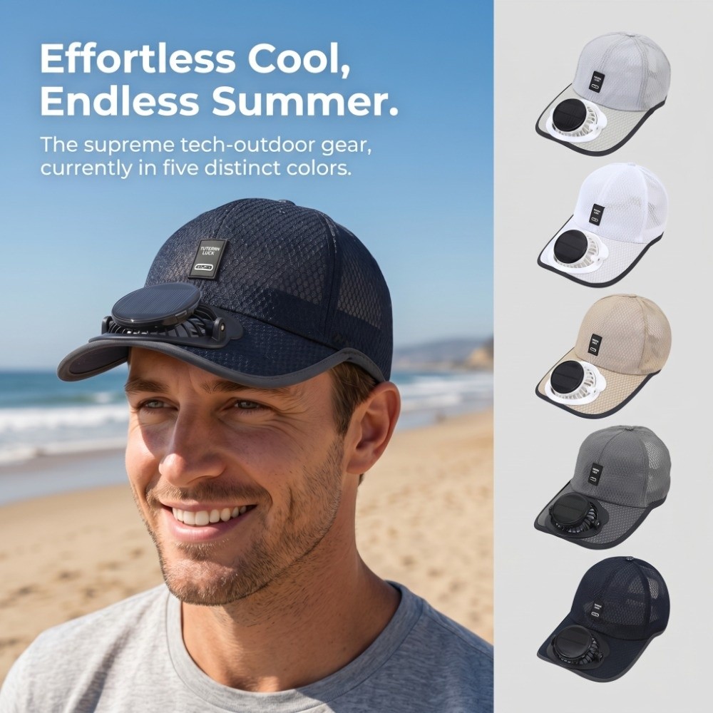 Convenient Sun Protection Solar Powered Fan Hat Strong Wind Lightweight Baseball Cap with Fan Portable Unisex Cooling Fishing Hats Beach