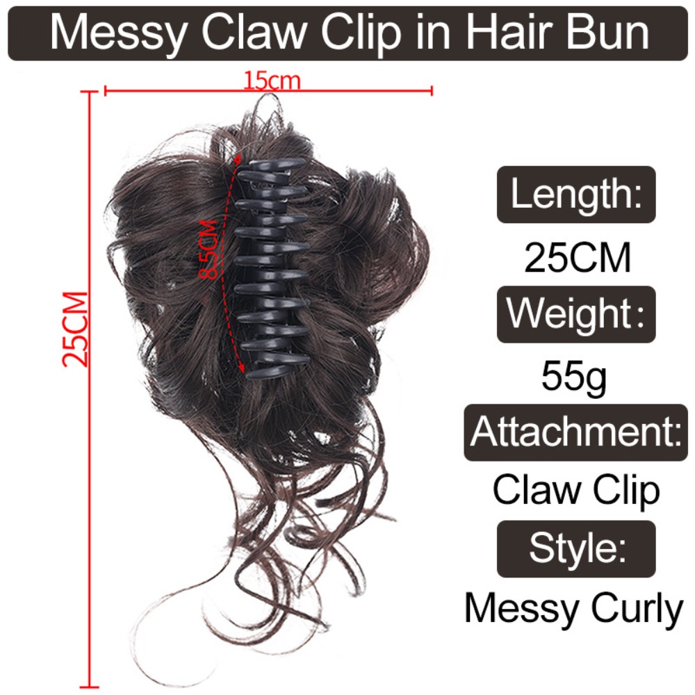 High quality Invisible Blonde Women Female Black Updo Hairpiece Hair Brown Synthetic Hair Bun Messy Curly Hair Bun False Hair Pieces Large Wave Chignon