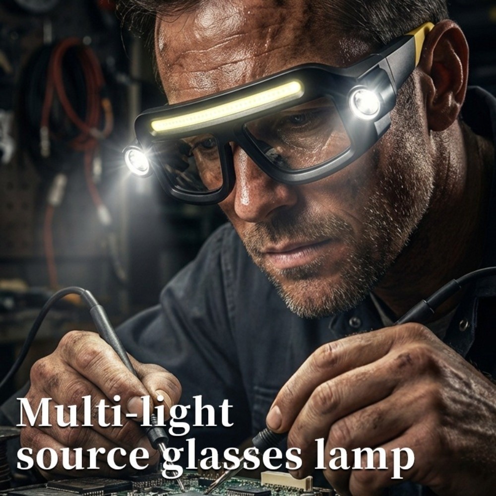 Flashlight 5 Modes LED Glasses Headlights Windproof Waterproof Multifunctional Headlamp Safety COB Eyeglass Lamp Mechanic Work