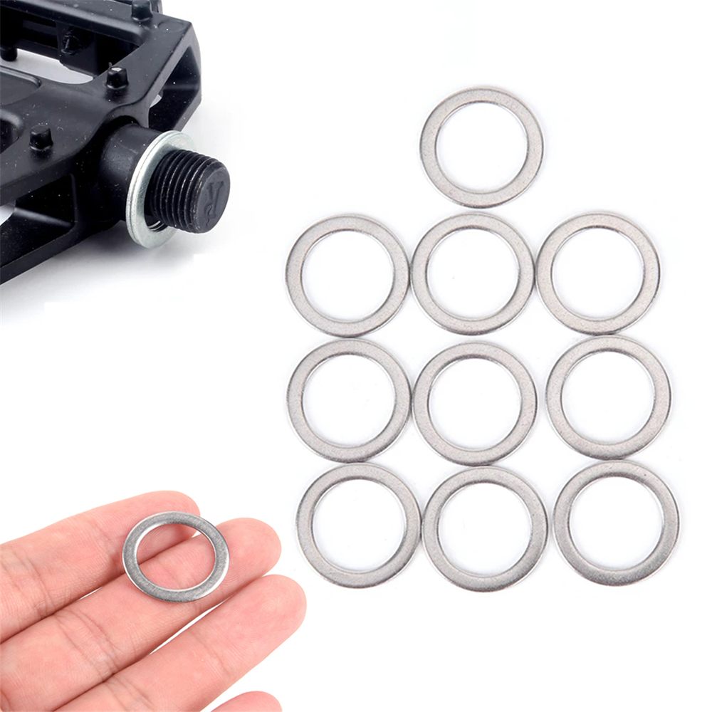 Stainless Steel Ring Washers 10Pcs 2cm Stainless Steel Bicycle Pedal Spacer Crank Cycling MTB Bike
