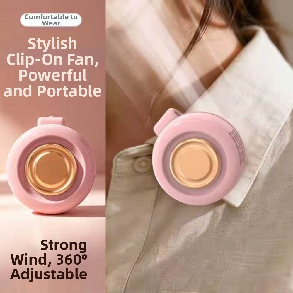 Durable Bladeless Clip-On Waist Fan 3 Adjustable Speed Mute Handheld Air Cooler Multi-functional Rotatable Personal Cooling Clip Fan Summer