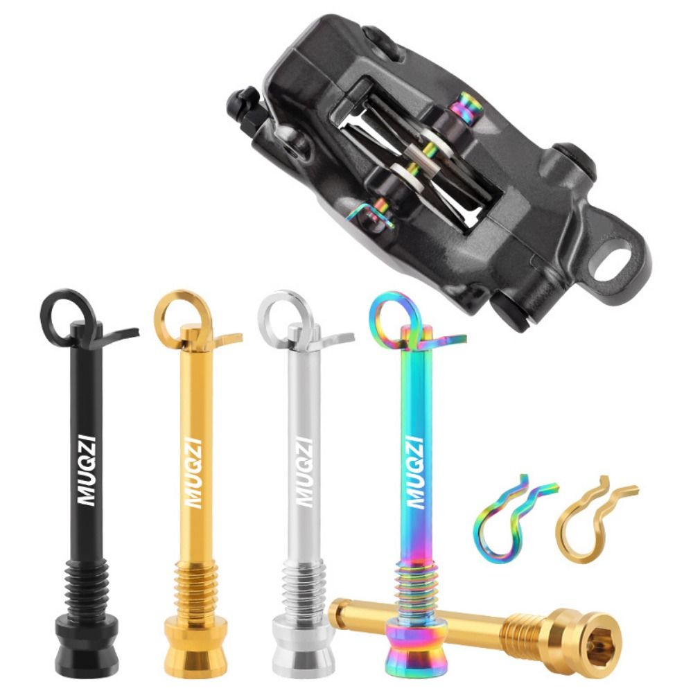 Fixing Pin Titanium Disc Brake Pad Bolts Pins Spring Clips with Fixing Clip Bicycle Disc Brakes Screws M4*26mm Lightweight Bicycle Disc Brake Fixing Screw Bike Accessories