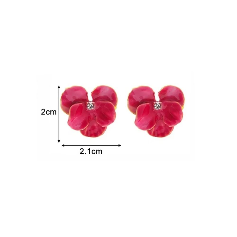 Creative Flower Stud Earrings Sweet 3D Petal Flower Earrings Cute Zinc Alloy Five Petals Earrings Gift