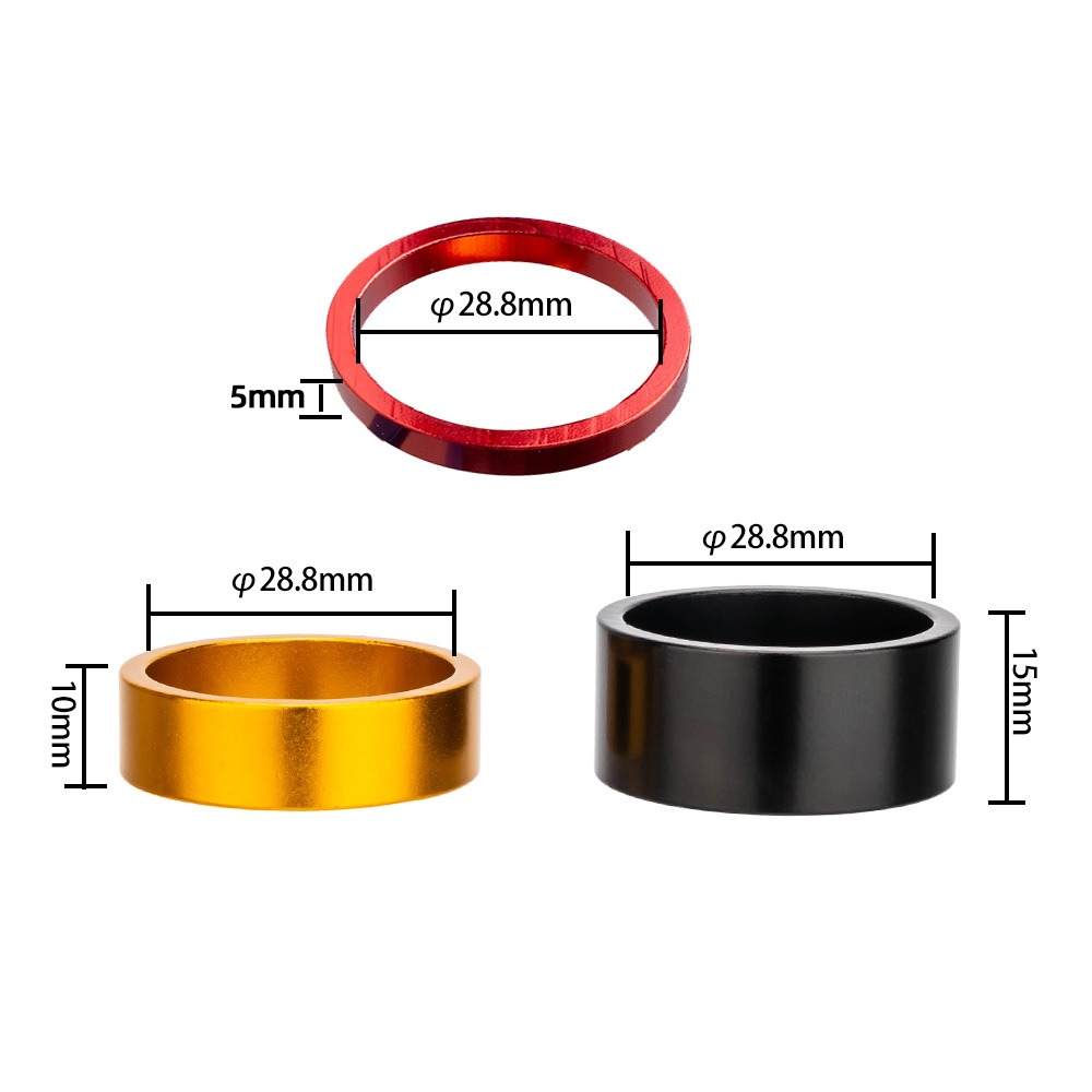 Durable 28.6mm Bike Front Fork Spacer Aluminum Alloy High Strength Bicycle Headset Washer Replace Stable Bike Front Stem
