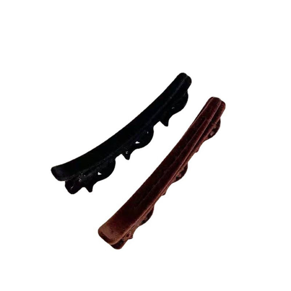 All-match Retro Girls Female Temperament Velvet Teethed Duckbill Clip Braided Side Clip Hairpin Women Hair Accessories