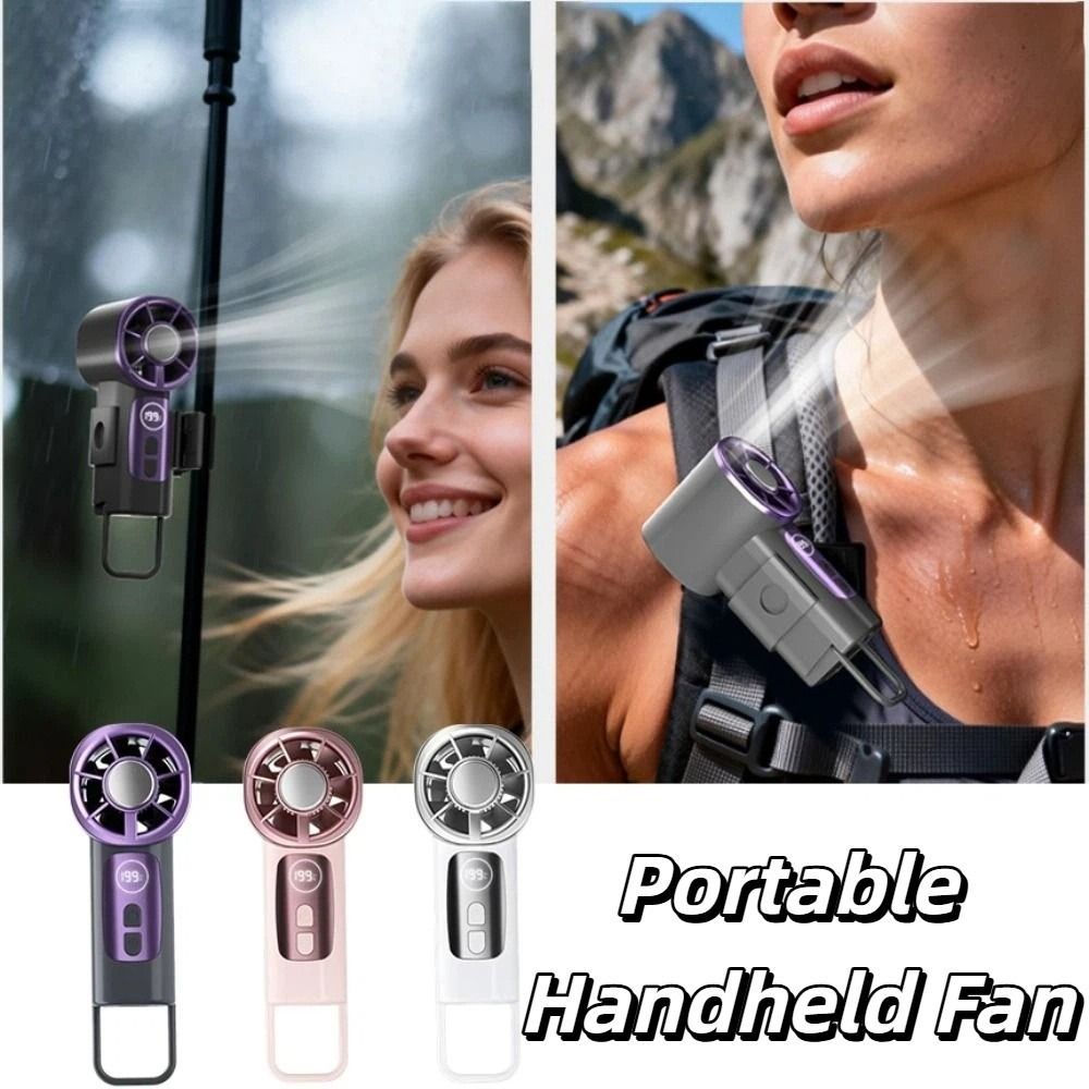 Clip 199 Speeds TEC Cooling Handheld Fan Charging Digital Display Rechargeable Mini Fan High-speed Quiet Semiconductor Cooling Fan Summer