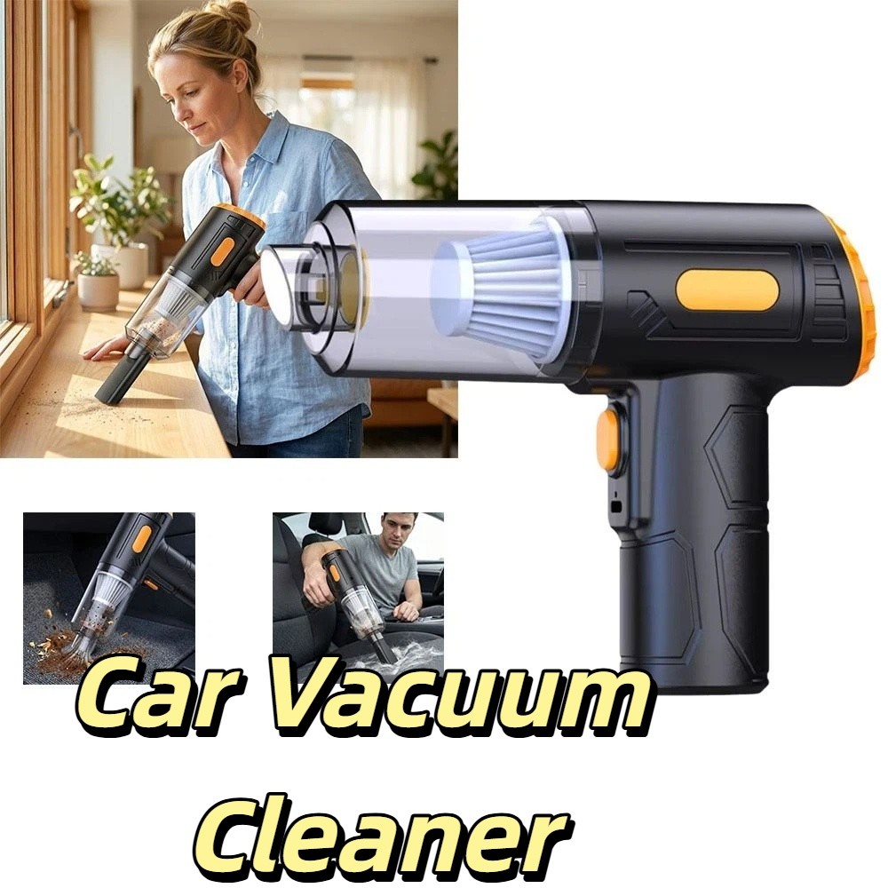 High-power Powerful Suction Wireless Vacuum Cleaner Lightweight Wet & Dry Car Vacuum Cleaner TYPE-C Fast Charge Compact Design Portable Vacuum Cleaner Car Use