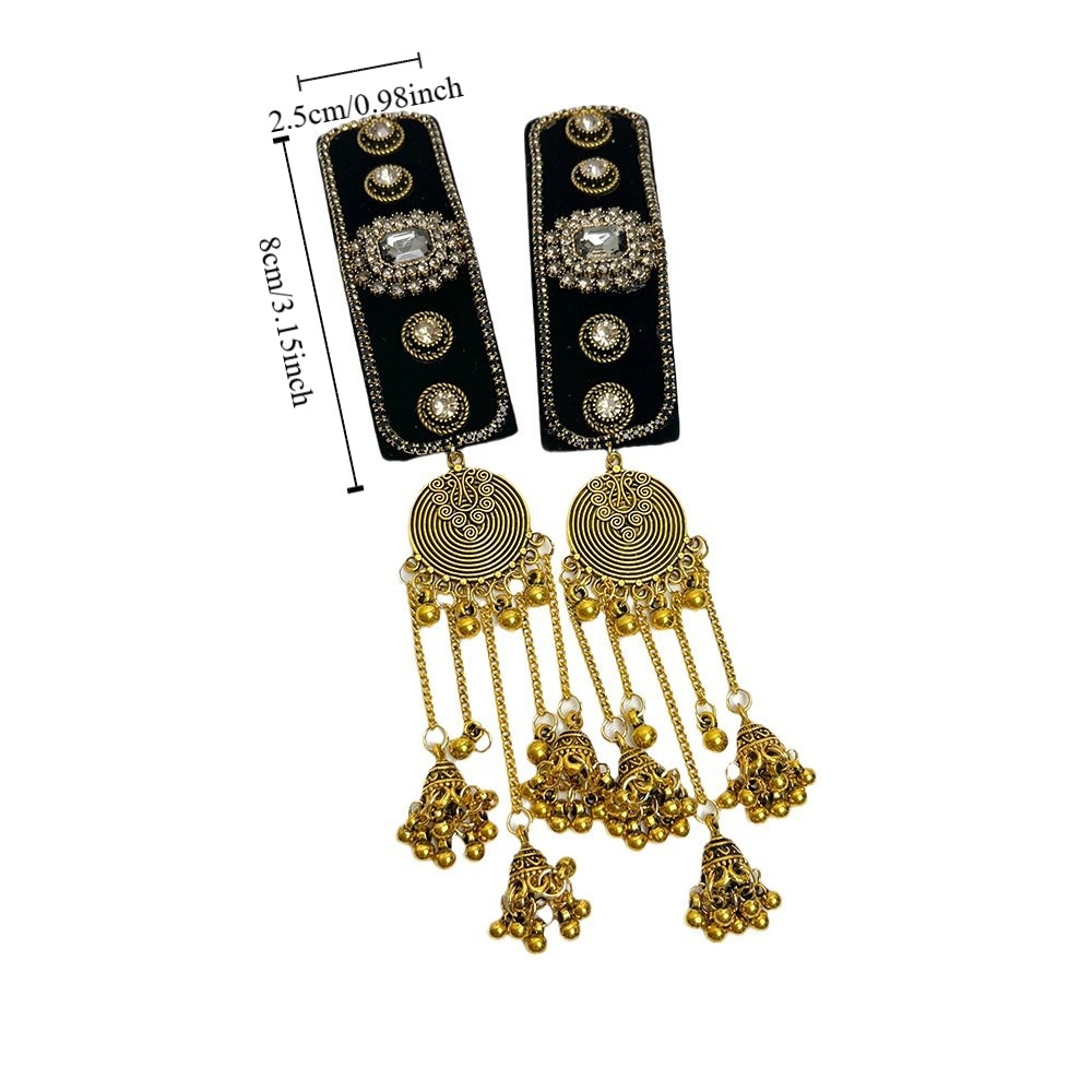 Fashion Vintage Ethnic Style Hair Clip Elegant Chinese Style Tassel Hairpin Headdress Bell Tassel Side Clip Hair Accessories