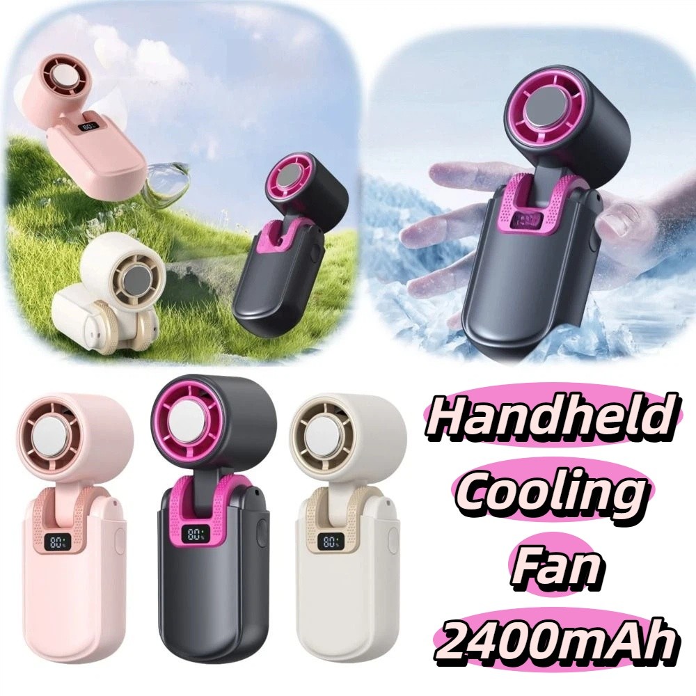 Simple Operation Compact Body Portable Handheld Cooling Fan Durable Battery Lightweight Design Rechargeable Fan Long Lasting Battery Soft Strong Airflow Mini Turbine Fan Hot Weather