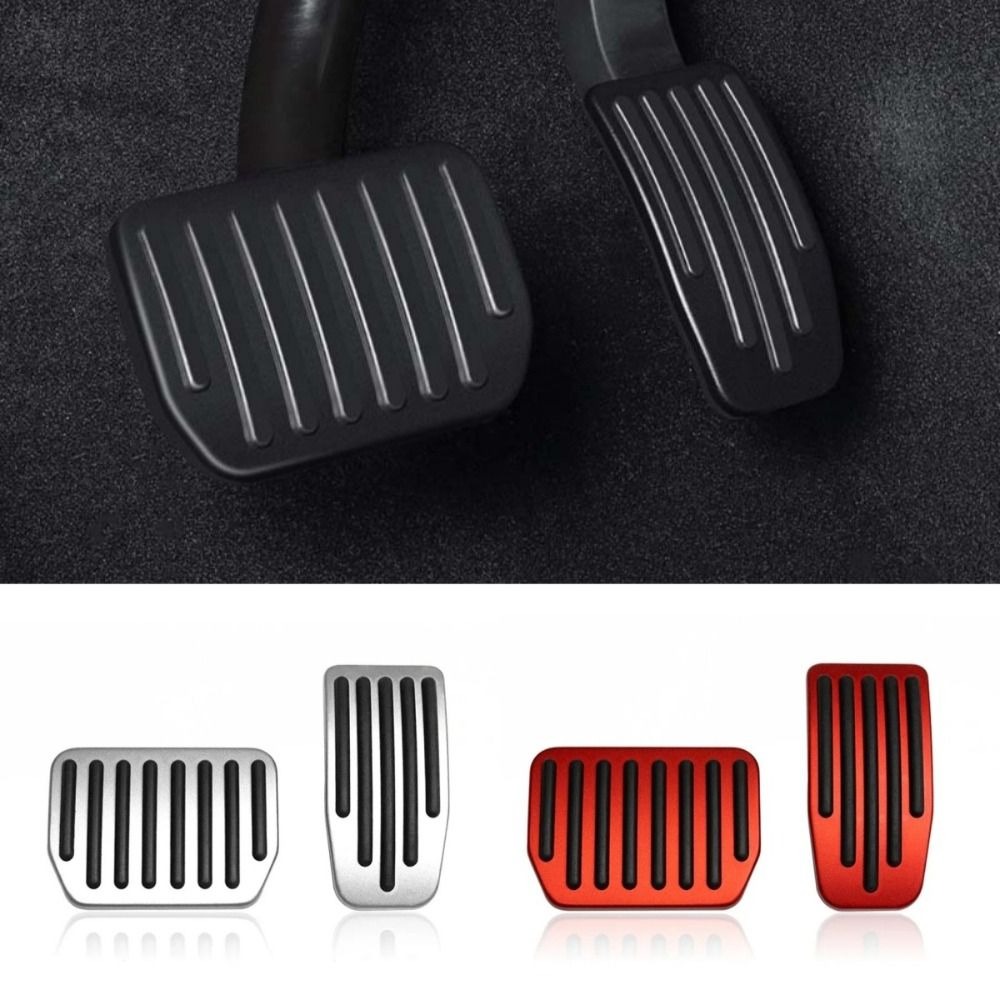 2Pcs Car Accessories Upgrade Upgrade Foot Pedal Pads Foot Pedal Rest Pad Non-slip Accelerator Brake Rest Performance Durable Aluminum Mats Accessories for Model3/Y