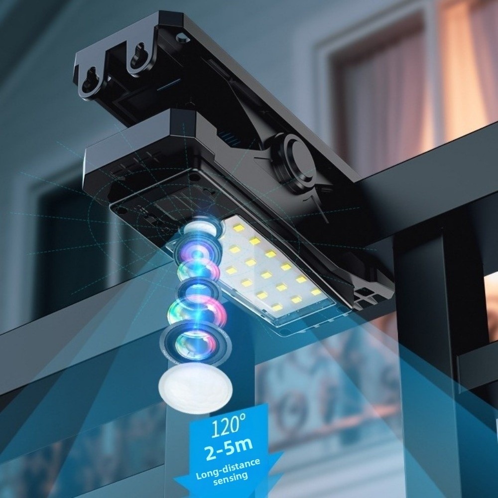 Portable Clip On Solar Clip-on Lamp Smart Sensor Waterproof Garden Wall Light Human Body Induction 3 Modes Solar Fence Light Patio