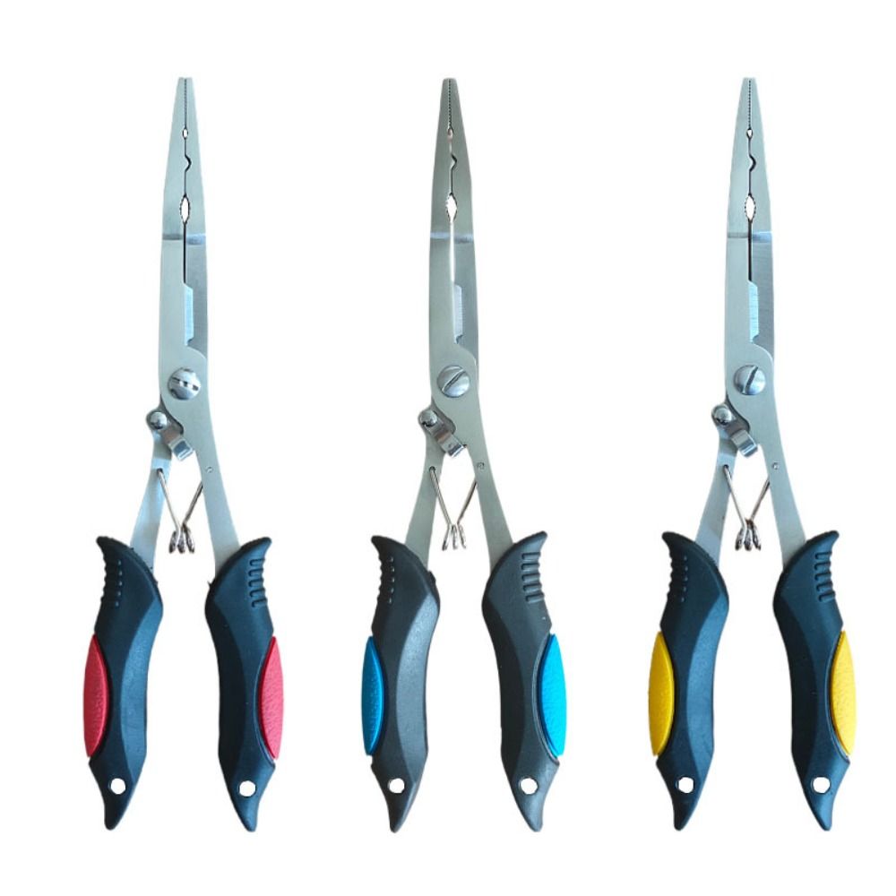 Multi-functional Long with Rubber Handle Pliers Line Cutter Vise Fish Mouth Pliers Hook Tongs Stainless Pliers Fishing Pliers