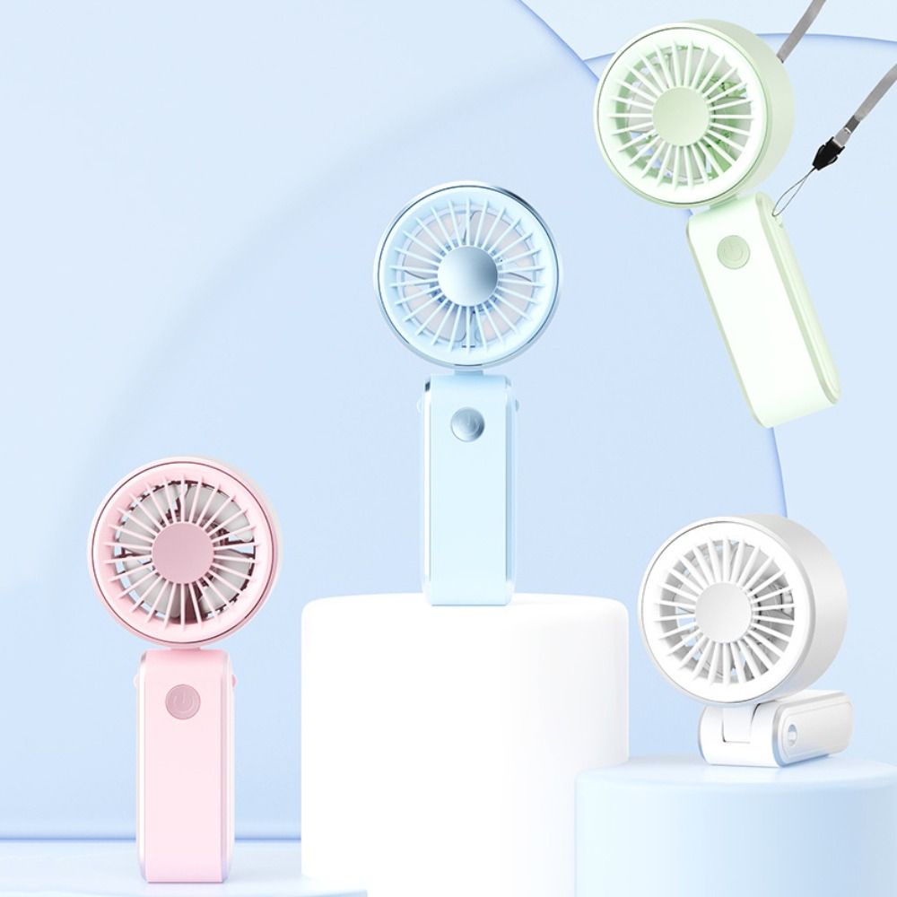 Compact Foldable Portable Electric Fan Quiet Operation 3 Speeds Neck Hanging Small Fan Low Noise Rechargeable Personal Cooling Fan Summer