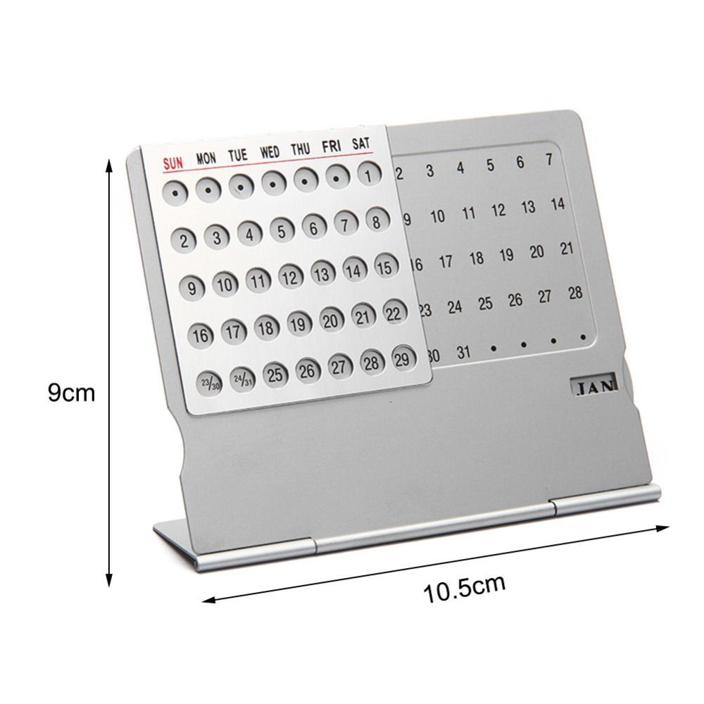 Exquisite Creative Student Stationery Aluminum Alloy Home Room Decoration Agenda Organizer Yearly Calendar Perpetual Calendar Desktop Calendar Schedule Planner