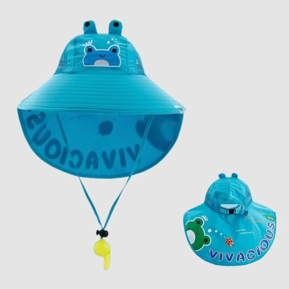 Thin Breathable Mesh Kids Shawl Sun Hat Wide Brim Adjustable Children Fisherman Hat UV Protection Quick-drying Children Beach Hat Summer