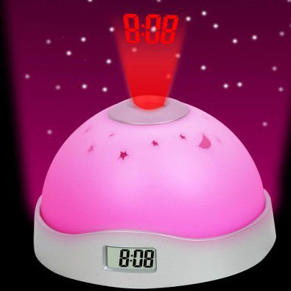 【New Trend】Digital Alarm Clock Time Projection Mini Kids Alarm Night Light LED Display Colour Change Children Room Table Clock Decoration