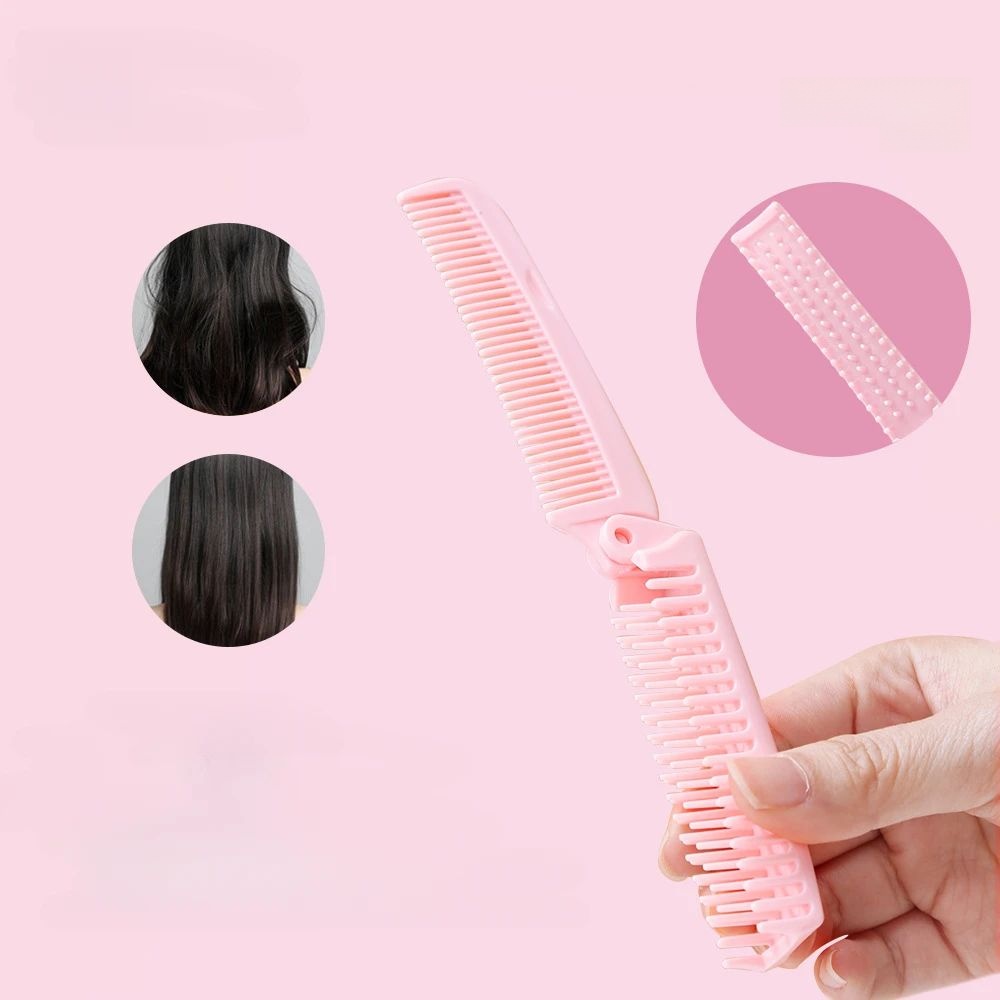 99 Mall Offer Professional Anti-Static Folding Massage Hair Comb for Styling & Travel - Compact Foldable Brush for Men & Women with Scalp-Friendly Bristles By 99 Stores