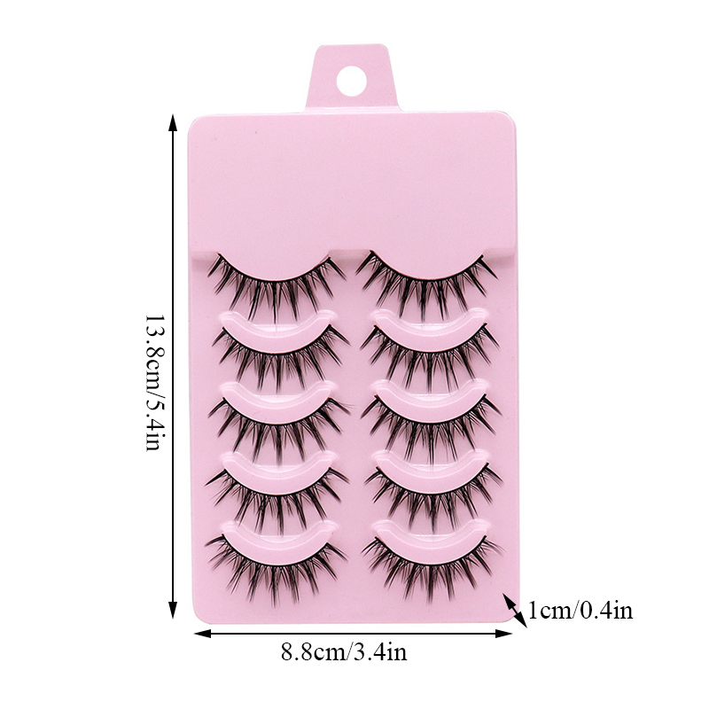HOT Cosplay Lash Extension False Eyelashes 5 Pairs 3D Japanese Fairy Lolita Eyelashes Daily Eye Makeup Tool