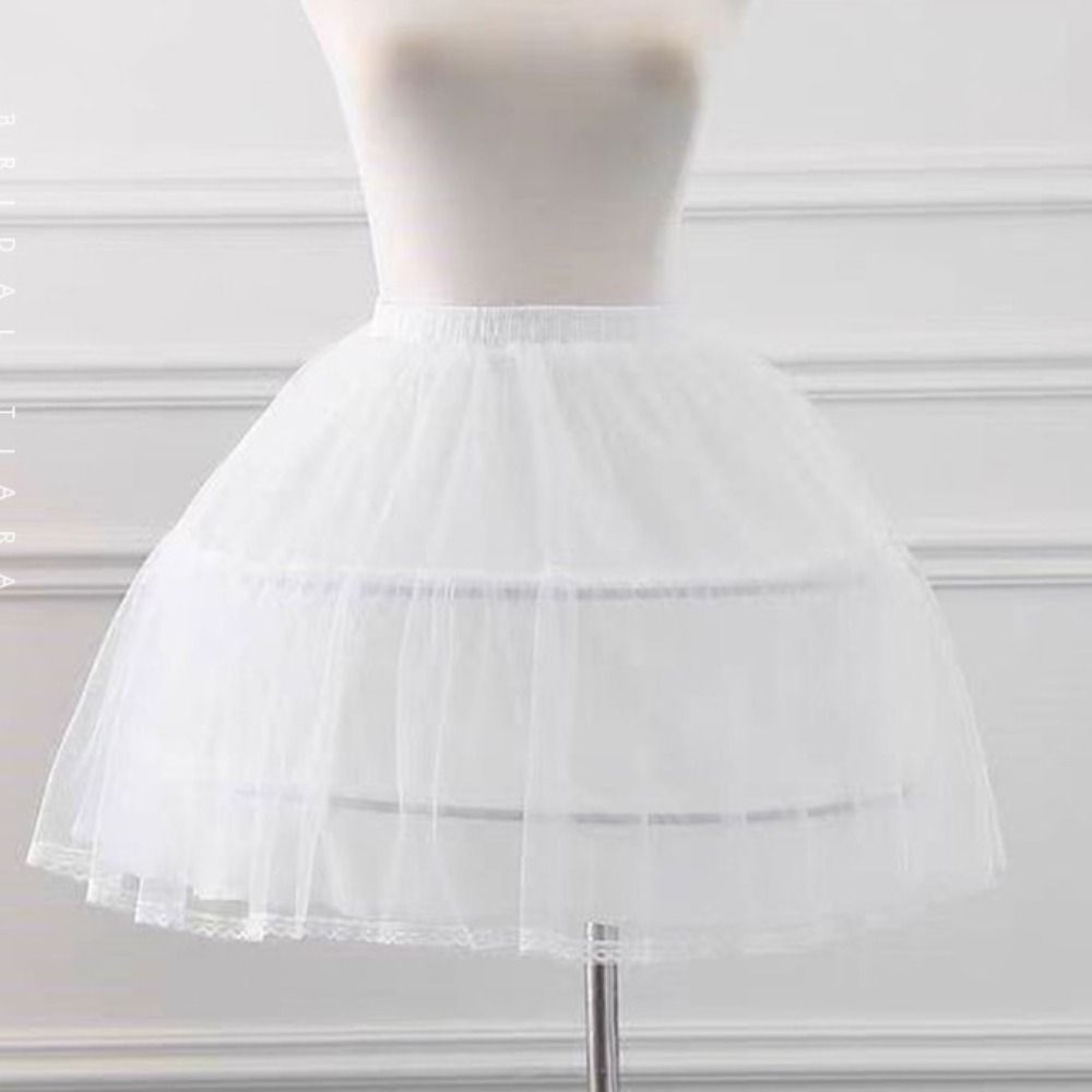 Cute 42cm Lolita Petticoat Elastic Waist Lace Edge Ball Gown Underskirt White Breathable Children Petticoat Princess Birthday