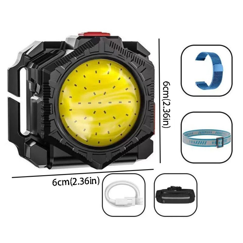 Hand-wearing Super Bright Multi-Functional Flashlight TYPE-C Charging COB Lamp Headlamp Rechargeable Portable Design Waist Pack Light Home Work