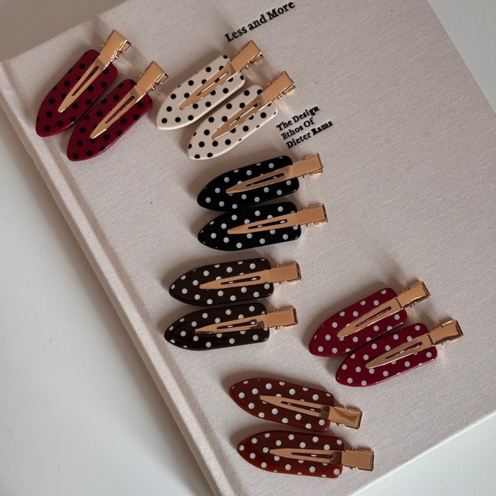 Cute Black White Polka Dot Hair Clip Wave Point Acetate Seamless Hairpin Elegant Minimalist Design Side Clip Girls