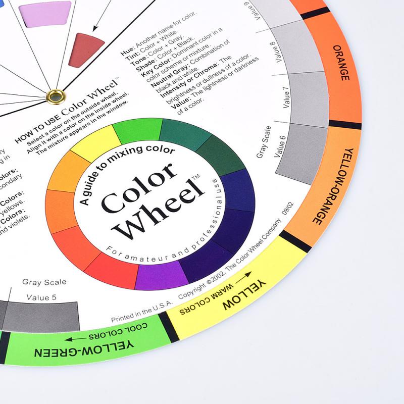 Wenefang Fashion 1~20PCS Professional Paper Card Design Color Mixing Wheel Ink Chart Guidance Round Central Circle Rotates Tattoo Nail Pigment