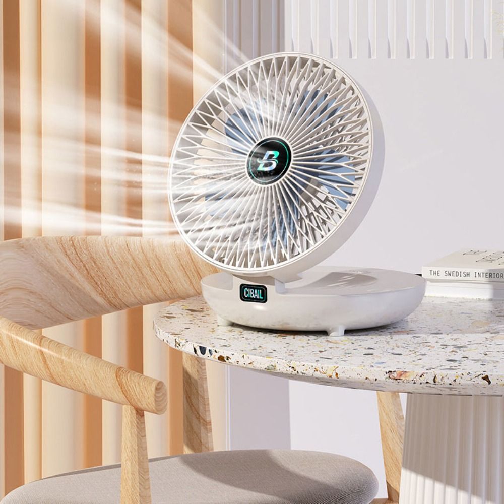 Strong Wind Portable Electric Table Fan Charging Wall Mount Electric Folding Fan Adjustable Air Cooler Office