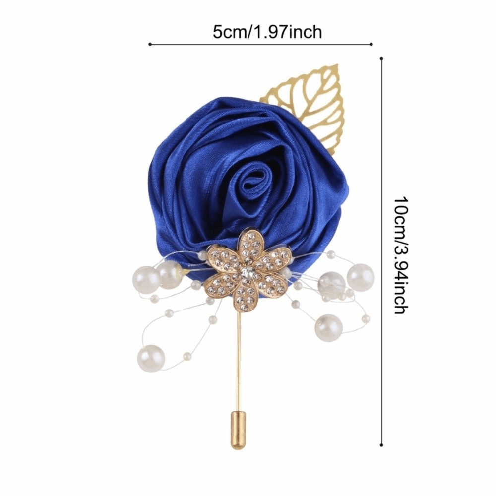 Fashion Elegant Chest Flower Rose Fake Groom and Groomsmen Accessories Light Lapel Flower Wedding Brooch Bridal