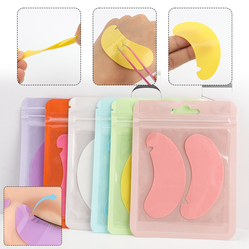 U-shaped Reusable 1Pair Eye Pads Silicone Stripe Lash Lift Eyelash Extension Silicone Patches Under Eye Isolation Gel Patch CF8