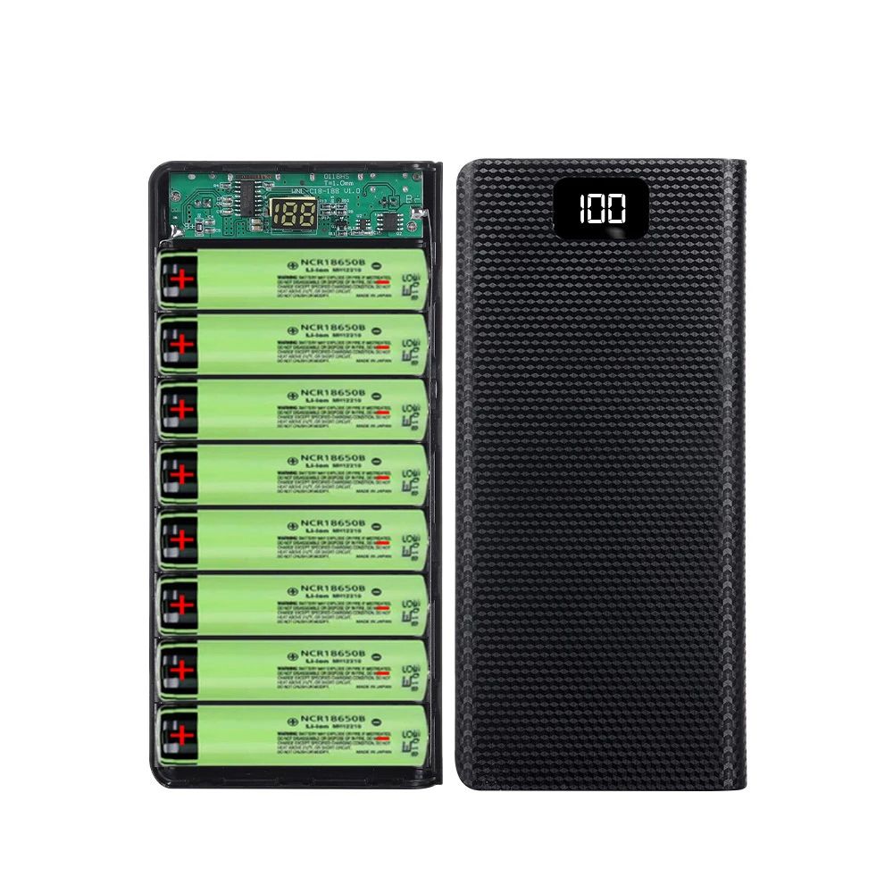 DIY Removable LCD Digital Display Power Bank Holder 8X18650 Battery Battery Box Battery Charger Box Power Bank Case Battery Storage Boxes Power Bank Shell