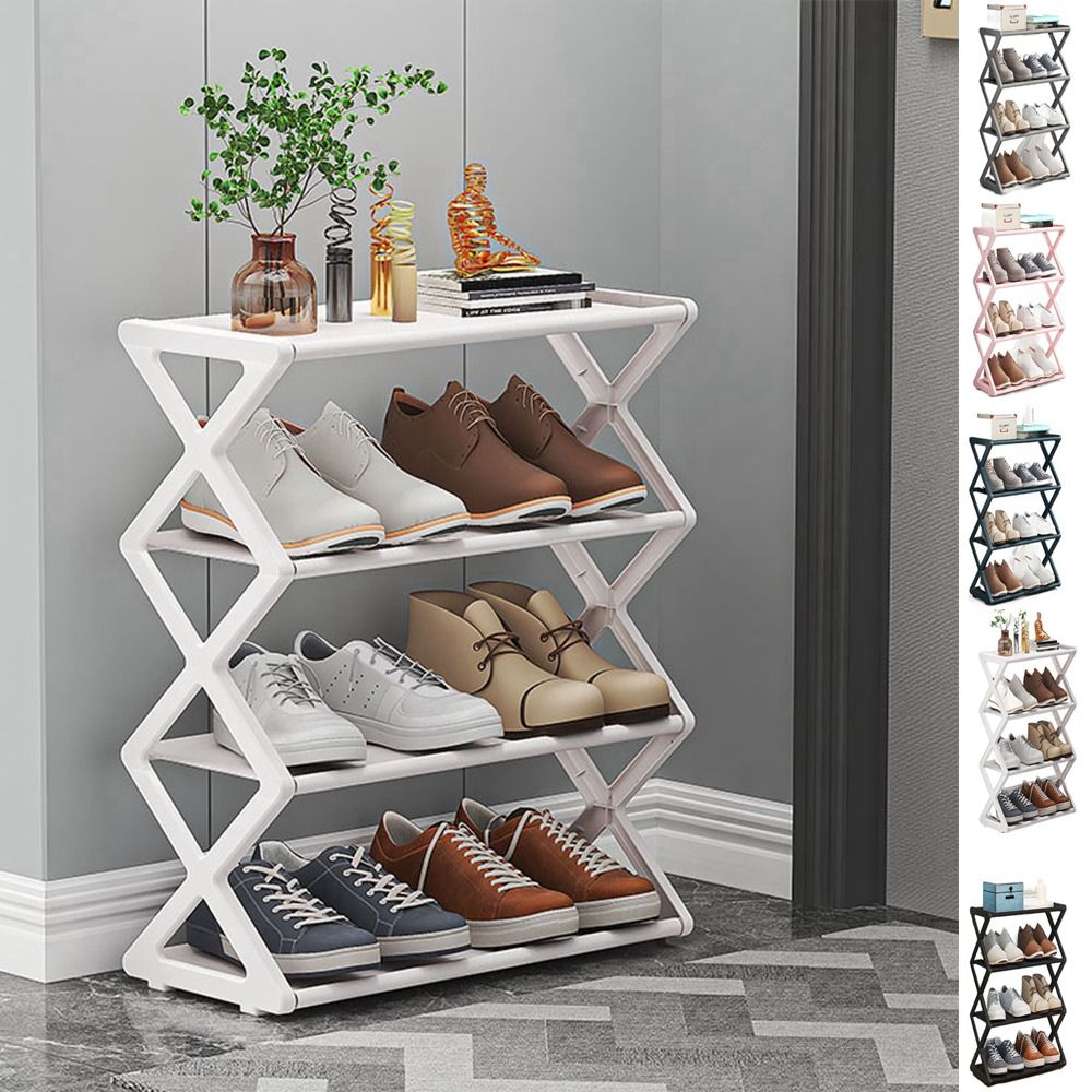 Simple Steel Pipe X-Shaped Shoe Rack Dustproof Multi-layer Assembly Shoecase Removable Waterproof Shoes Storage Cabinet Dormitory