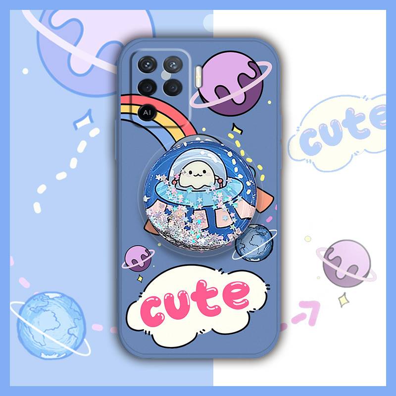 Glitter Cartoon Phone Case For OPPO A94 4G/F19 Pro/Reno5F/Reno5Lite Anti-knock TPU Durable cute Kickstand quicksand