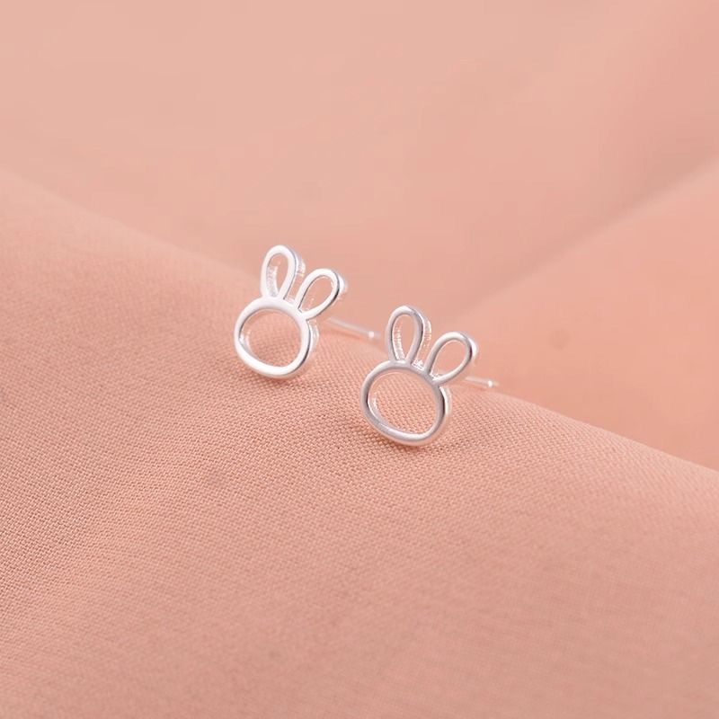 【New Arrivals】S925 Silver Cute Rabbit Ears Earrings Trendy Women's Sweet Elegant Simple Earrings