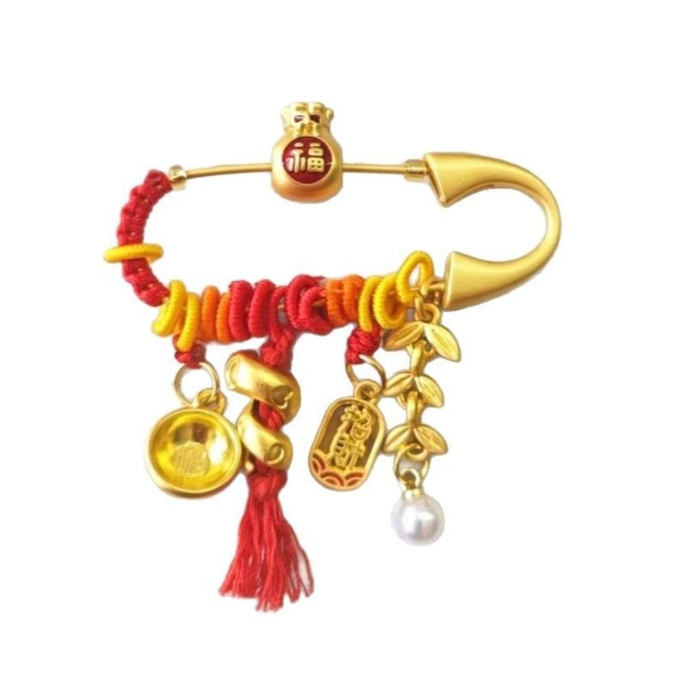 Horse Year Zodiac Brooch Pendant Best Wishes Pins Good Chinese Style Sand-plated Ornaments Newborn Baby