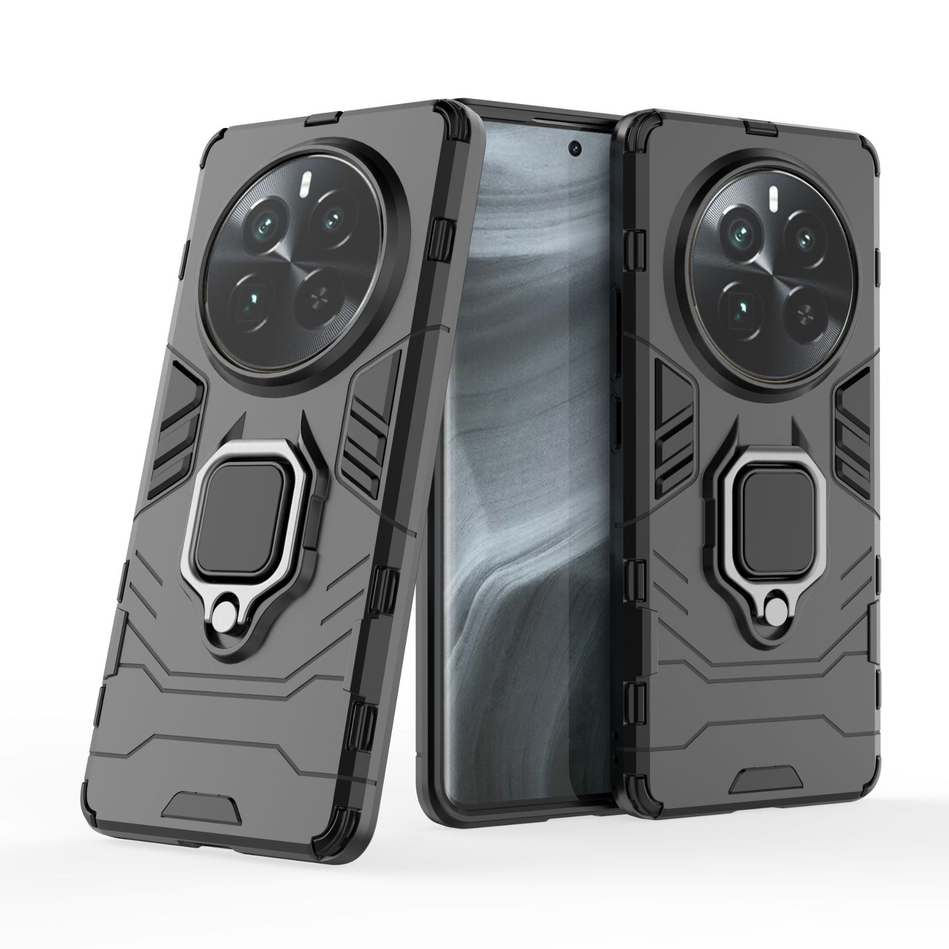 Oppo Realme 12 Pro Shockproof Phone Case with Adjustable Cell Phone Ring Holder Finger Stand