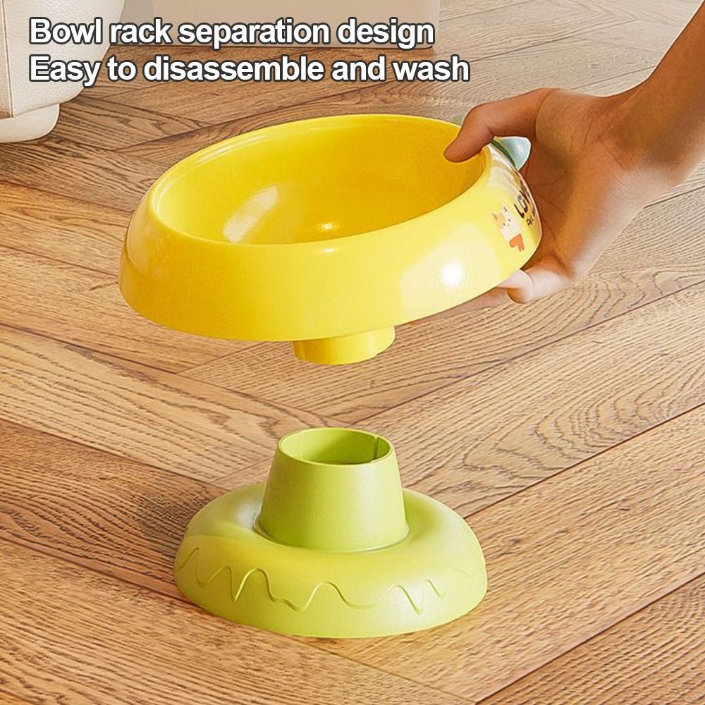 Cute Stainless Steel Cat Bowls Elevated Detachable Cat Water Bowl Non-slip Drop Resistant Dog Bowls for Puppy Cat