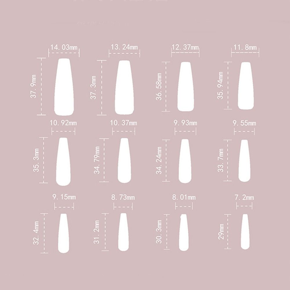 24pcs Manicure DIY Fake Nials French White Edge False Nails Long Almond Love Heart