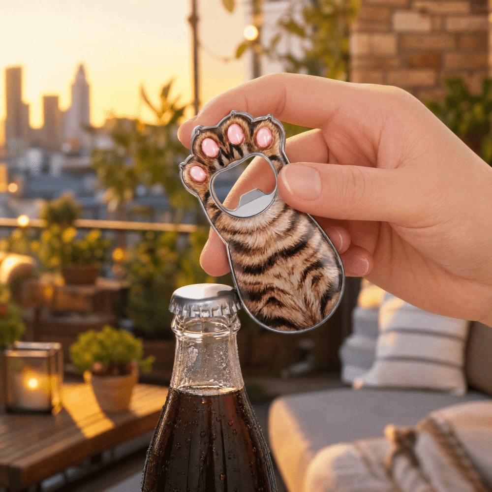 Ginger Cat Zinc Alloy Cat Paw Bottle Opener Cute Creative Kitty Fridge Magnet Decorative Magnetic Cap Remover Gift