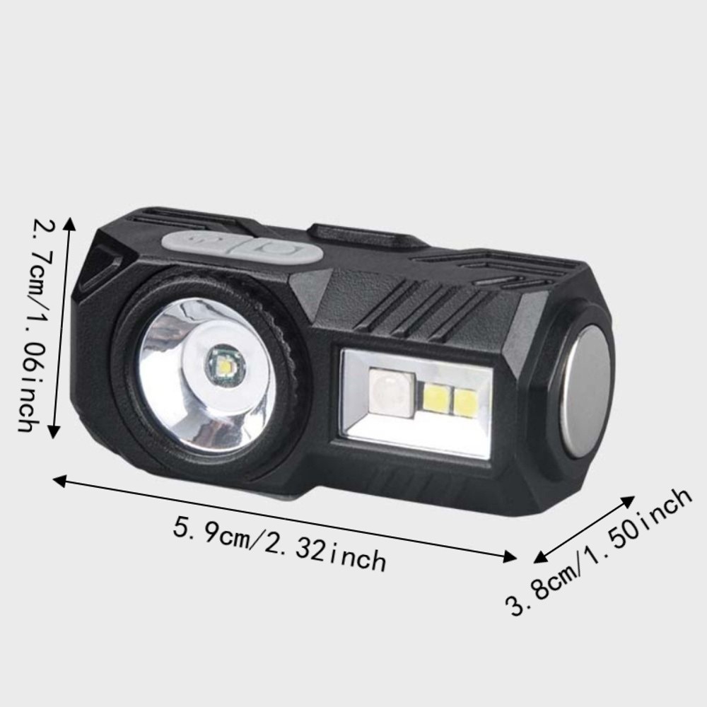 Compact Rechargeable Super Bright LED Headlamp Multifunctional Safety Mini Sensor Headlamp Windproof Multiple Lighting Modes Clip-on Hat Flashlight Running