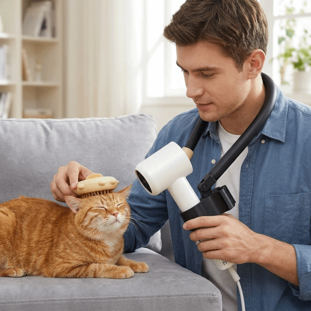 Multifunctional Adjustable Pet Grooming Hair Dryer Universal Hands-Free Neck Hanging Bracket Portable Pet Hair Dryer Clip Dog Grooming