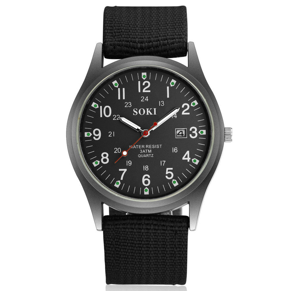 【New Arrivals】Ultra Thin Watches For Men SOKI Fashion 2019 New Woven Nylon Belt Men's Calendar Watch erkek kol saati Montre Homme hot #03