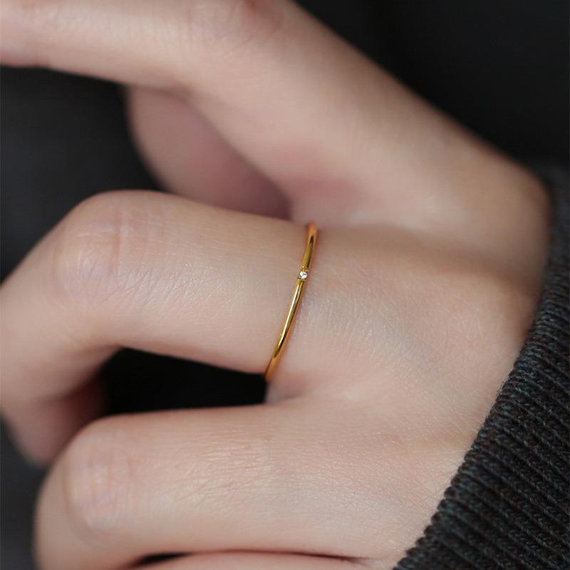 【New Arrivals】Strong push very fine! No Color Falling Broken Diamond Japanese Style Ring Women's Simple Niche Light Luxury Ins Style Tail Ring
