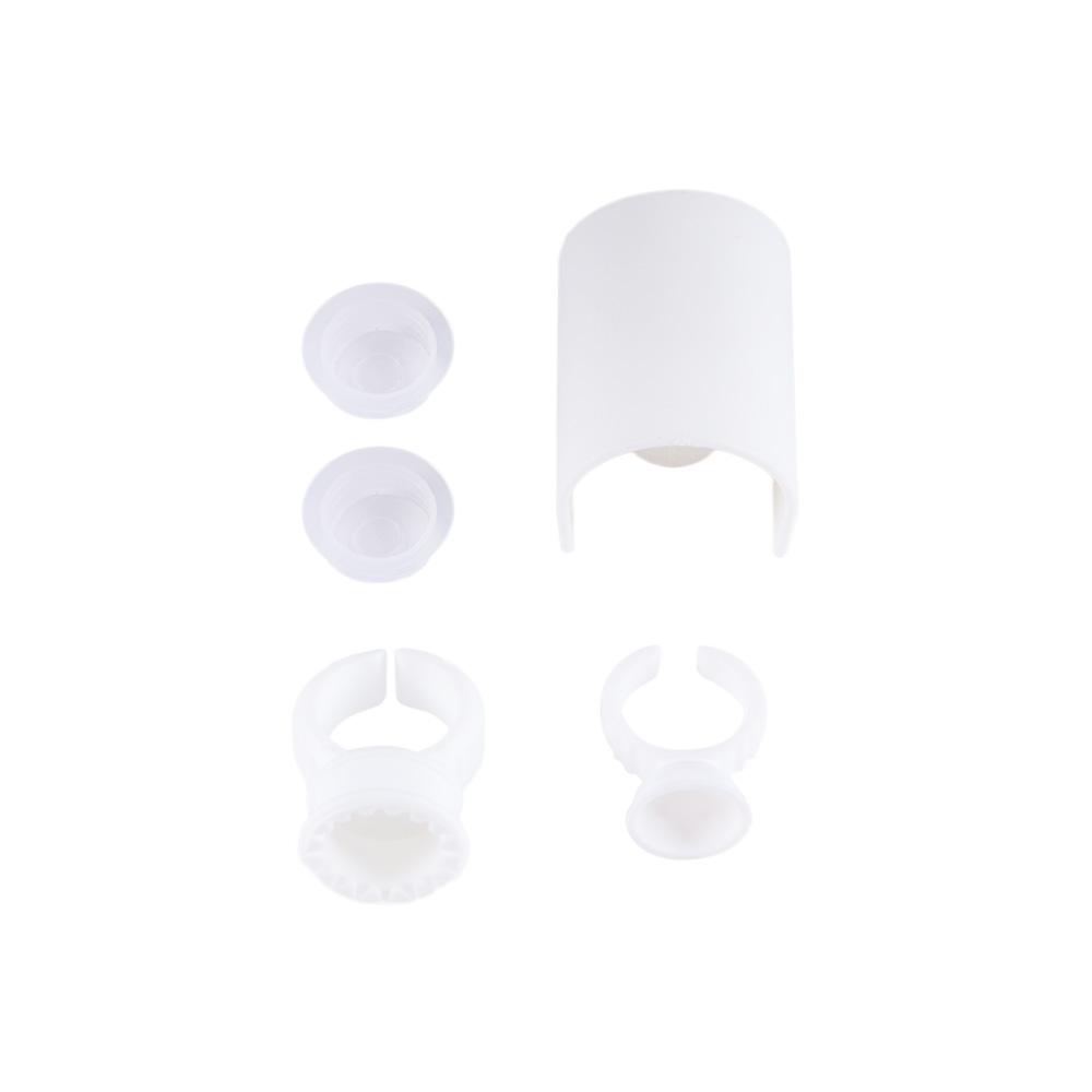 Portable Hand Held White Makeup Tool Kit Plastic Eyelash Extension Tool Ink Cup Rings Eyelash Glue Holders Eyelash Pallet