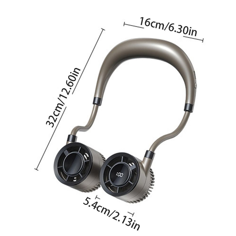 Personal Air Conditioner 360° Bendable Hanging Neck Fan 4 Speeds Adjustable Super Quiet Wearable Neckband Fan Strong Wind Secure Neck Belt Cooler Sports