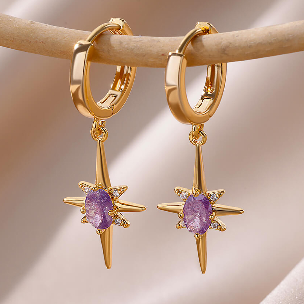 Yuanyan Eight-Pointed Star Earrings for Women Summer Stainless Steel Earrings 2024 Trend New in Female Couple Jewelry aretes de mujer